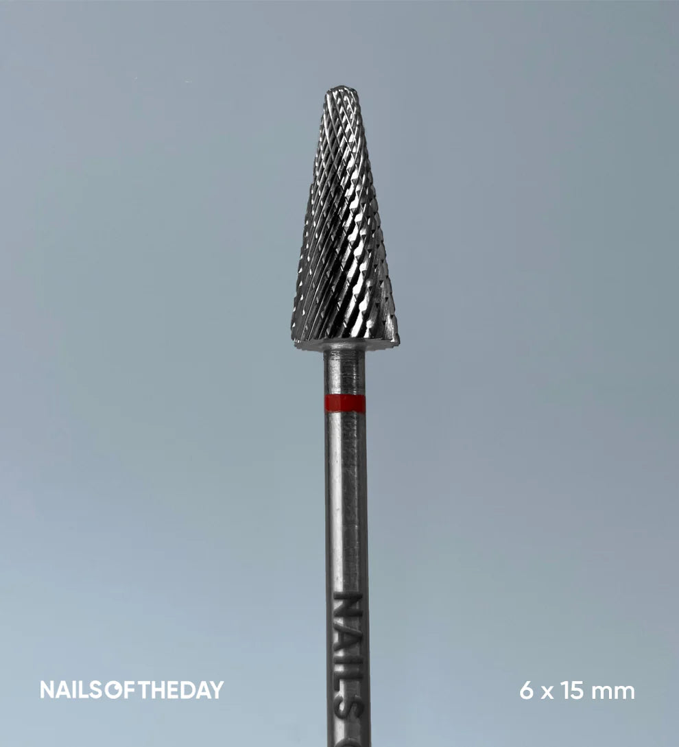 NOTD Nail Drill Carbide Cone 6*15mm, Red
