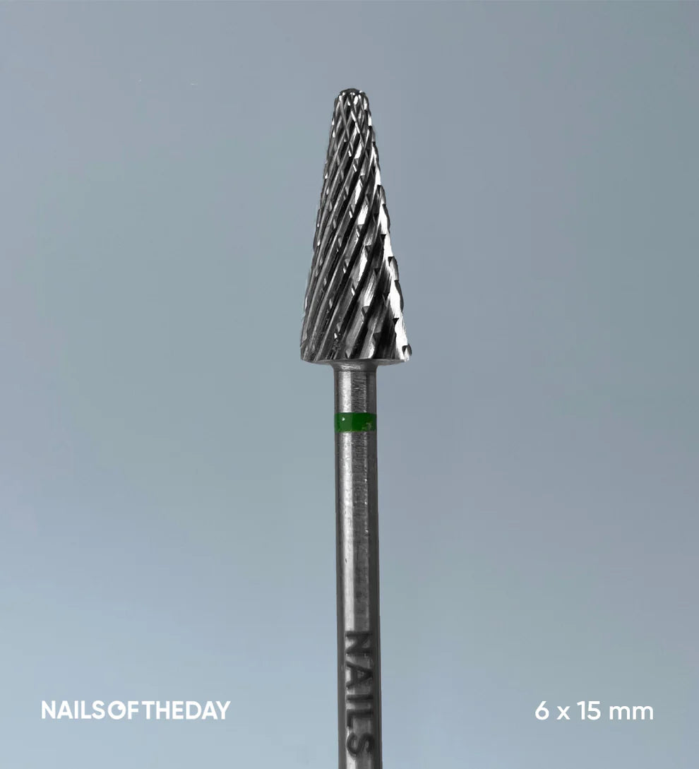 NOTD Nail Drill Carbide Cone 6*15mm, Green