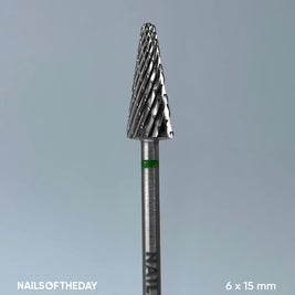 NOTD Nail Drill Carbide Cone 6*15mm, Green