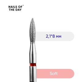 NOTD Nail Drill Flame Red 2.1mm/8mm