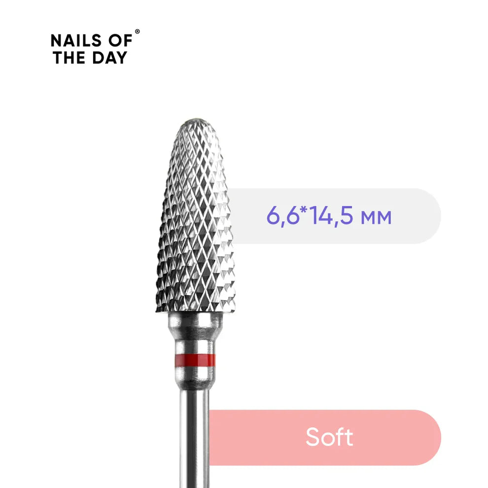 NOTD Nail Drill Carbide 6.6*14.5mm, Red